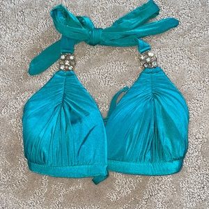 Sexy emerald green bikini top only